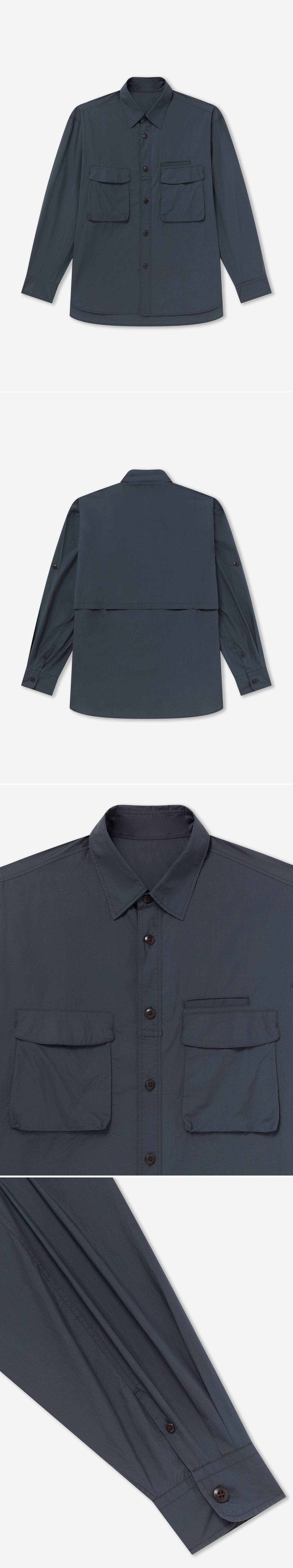 POCKET_SHIRT - Flat Lay - 4 x Shots - Front + Back + Detail A + Detail B