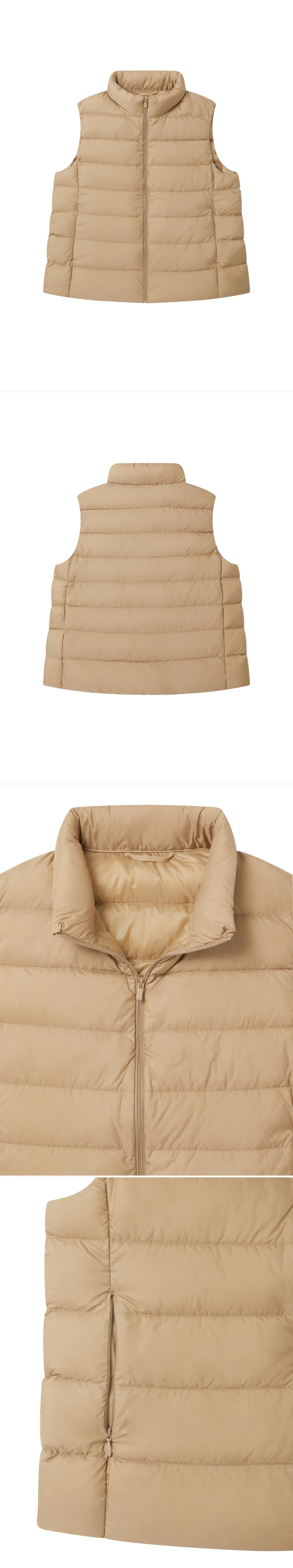 BEIGE_GILLET - Flat Lay - 4 x Shots - Front + Back + Detail A + Detail B