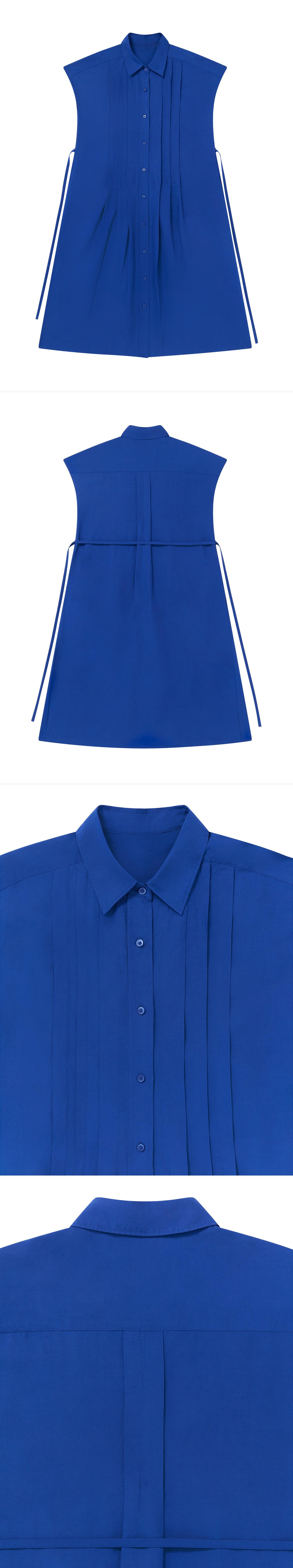 BLUE_DRESS - Flat Lay - 4 x Shots - Front + Back + Detail A + Detail B