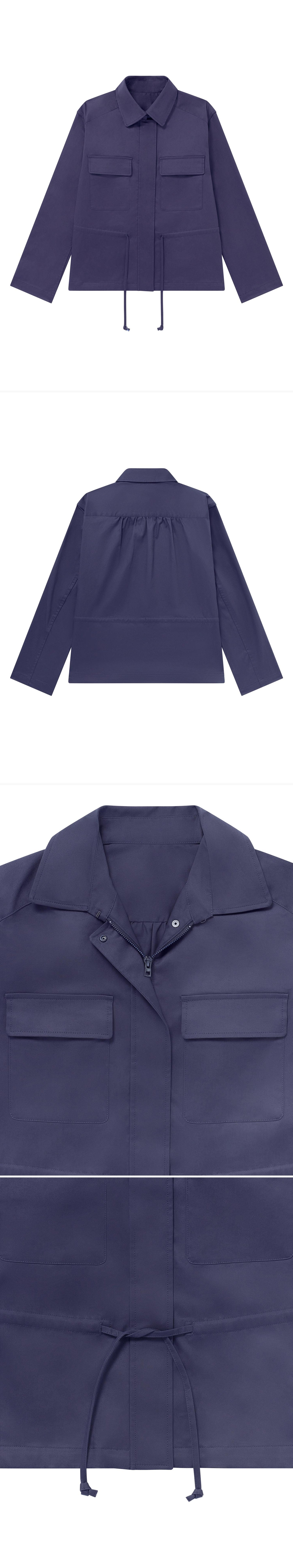 BLUE_JACKET - Flat Lay - 4 x Shots - Front + Back + Detail A + Detail B