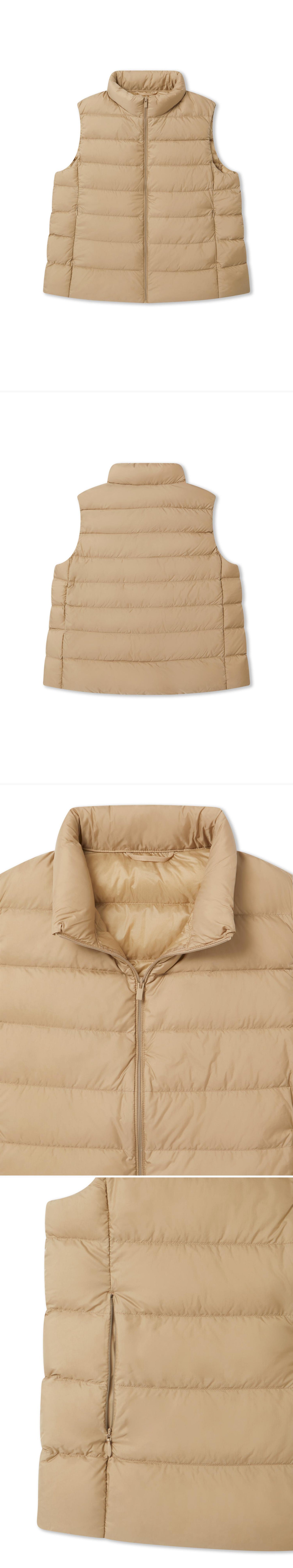 BEIGE_GILLET - Flat Lay - 4 x Shots - Front + Back + Detail A + Detail B