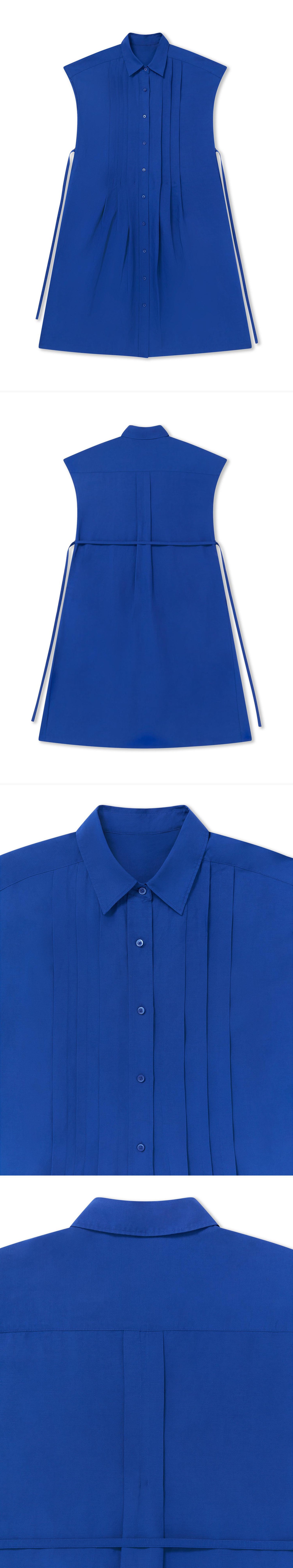 BLUE_DRESS - Flat Lay - 4 x Shots - Front + Back + Detail A + Detail B