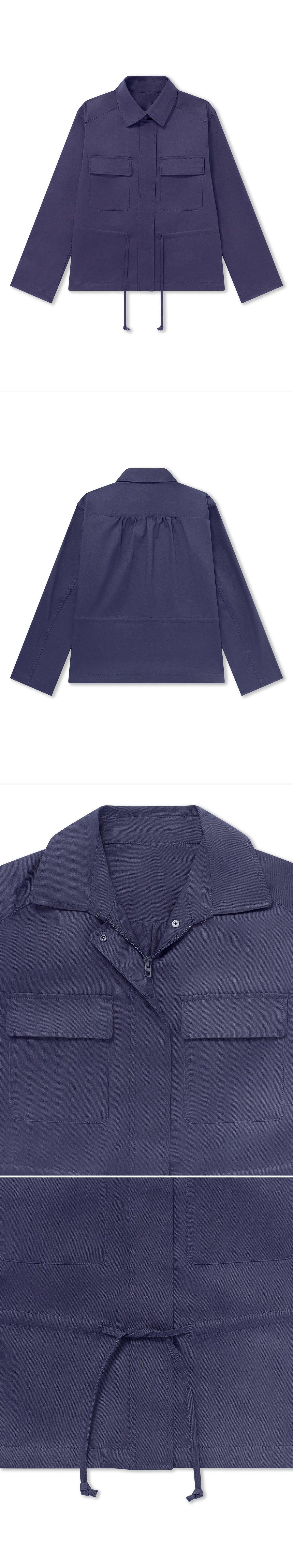 BLUE_JACKET - Flat Lay - 4 x Shots - Front + Back + Detail A + Detail B