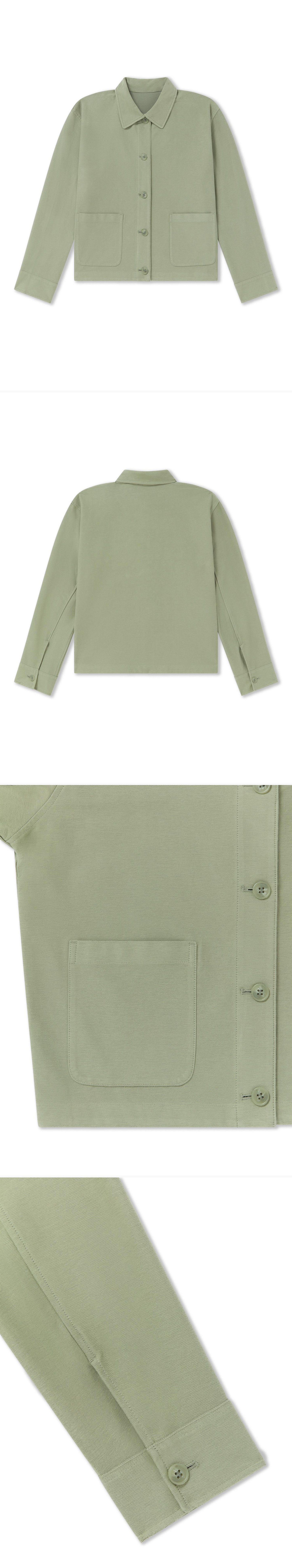 GREEN_OVERSHIRT - Flat Lay - 4 x Shots - Front + Back + Detail A + Detail B