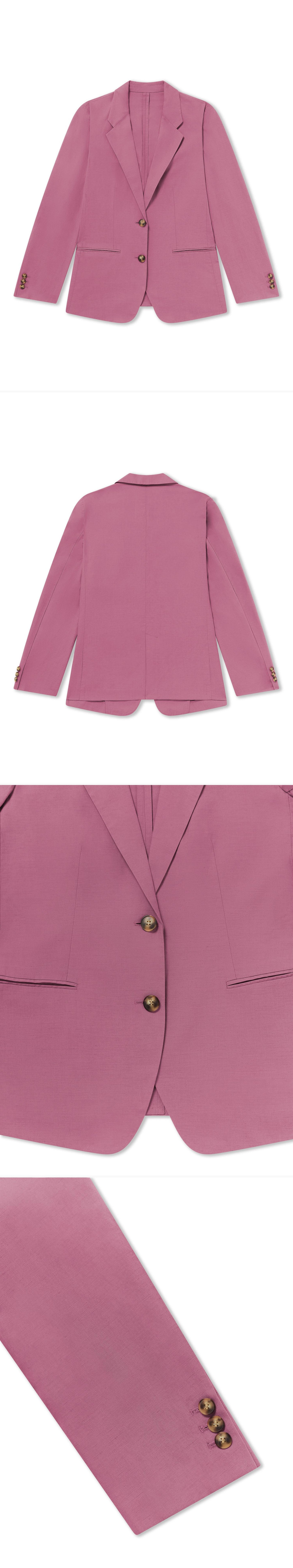 PINK_BLAZER - Flat Lay - 4 x Shots - Front + Back + Detail A + Detail B