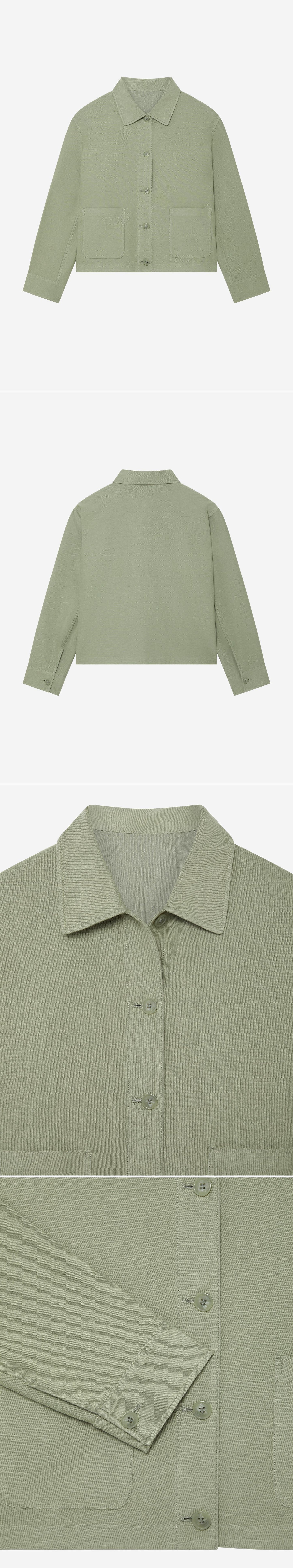 GREEN_OVERSHIRT - Hanging - 4 x Shots - Front + Back + Detail A + Detail B