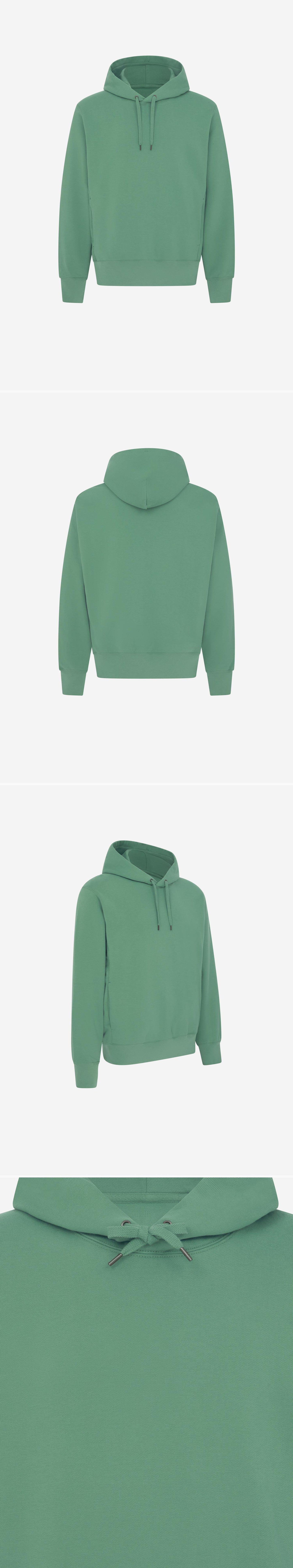 GREEN_HOODIE - Mannequin - 4 x Shots - Front + Back + Angle + Detail A