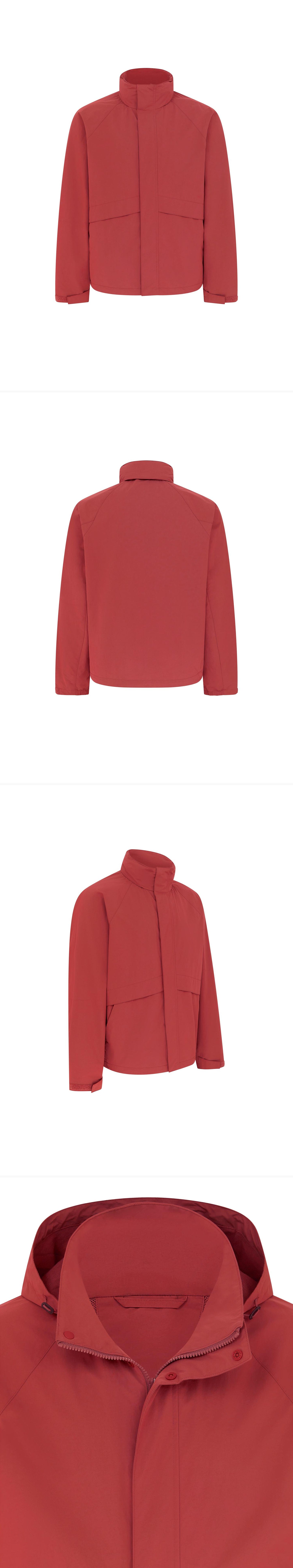 RED_HIGHNECK_JACKET - Mannequin - 4 x Shots - Front + Back + Angle + Detail A