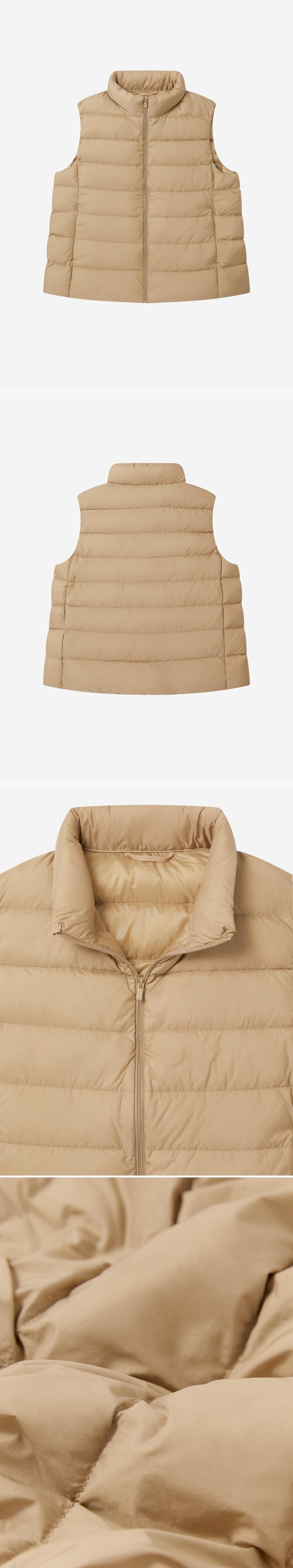 BEIGE_GILLET - Flat Lay - 4 x Shots - Front + Back + Detail A + Detail C