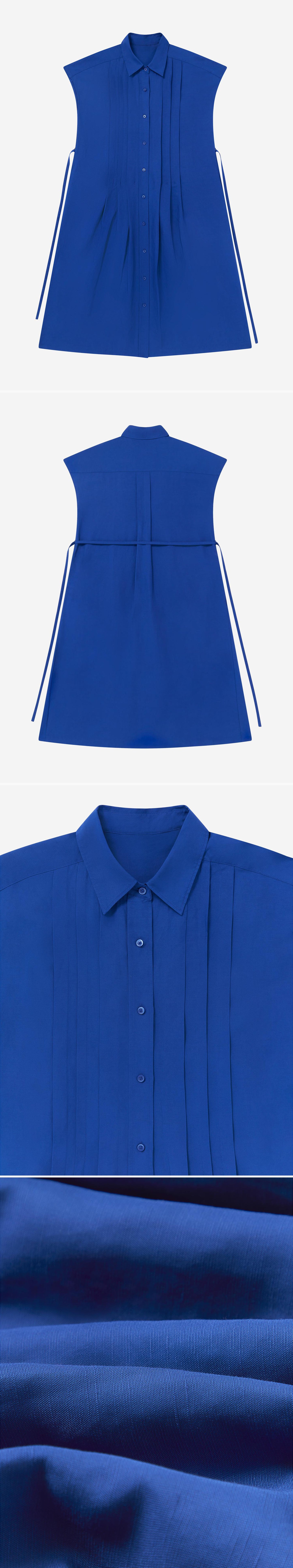 BLUE_DRESS - Flat Lay - 4 x Shots - Front + Back + Detail A + Detail C