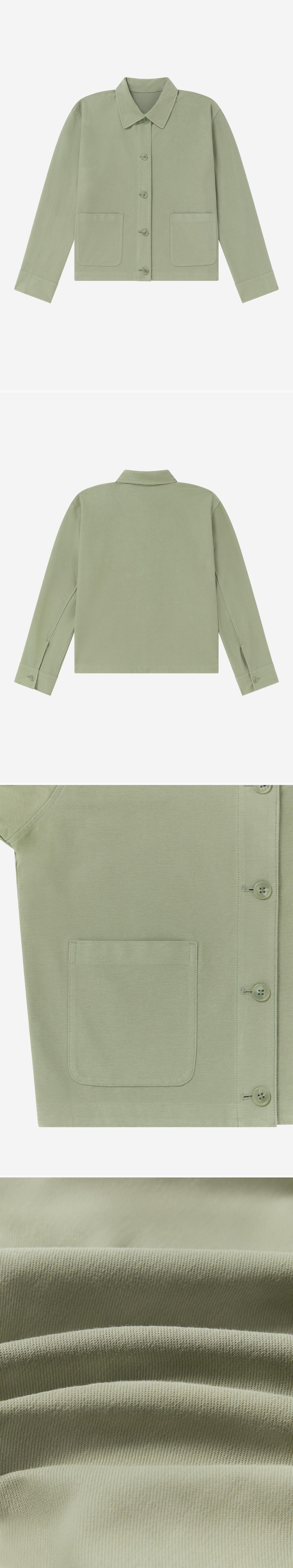 GREEN_OVERSHIRT - Flat Lay - 4 x Shots - Front + Back + Detail A + Detail C
