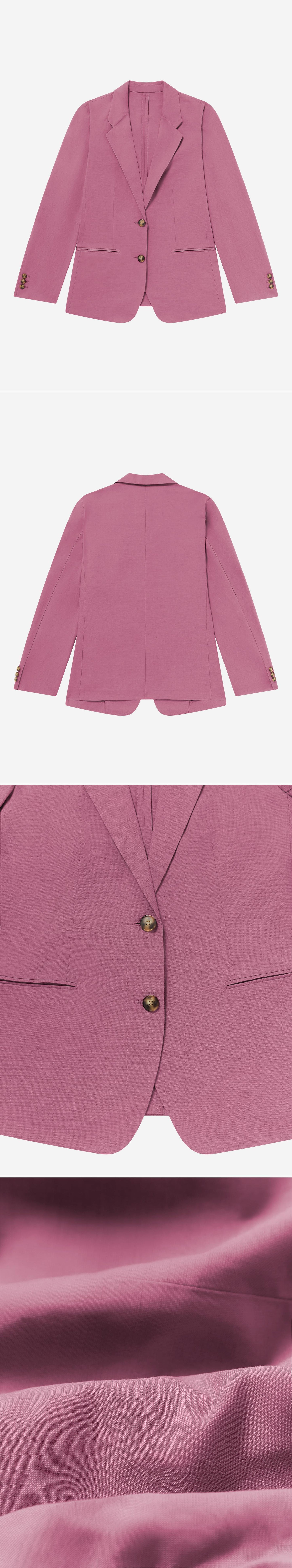 PINK_BLAZER - Flat Lay - 4 x Shots - Front + Back + Detail A + Detail C