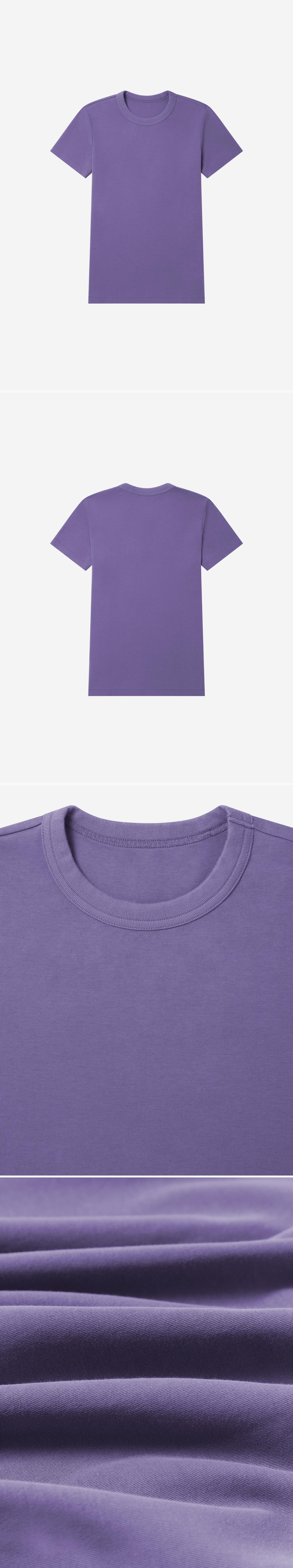 PURPLE_TSHIRT - Flat Lay - 4 x Shots - Front + Back + Detail A + Detail C