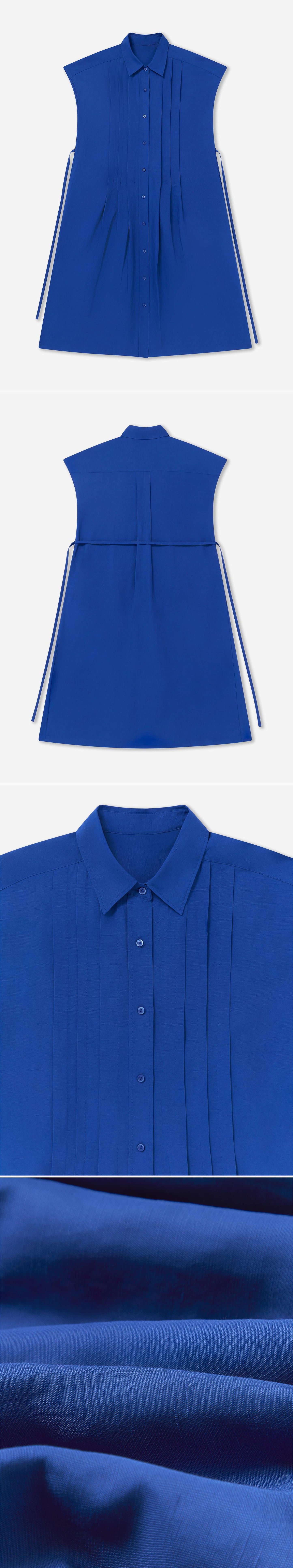 BLUE_DRESS - Flat Lay - 4 x Shots - Front + Back + Detail A + Detail C