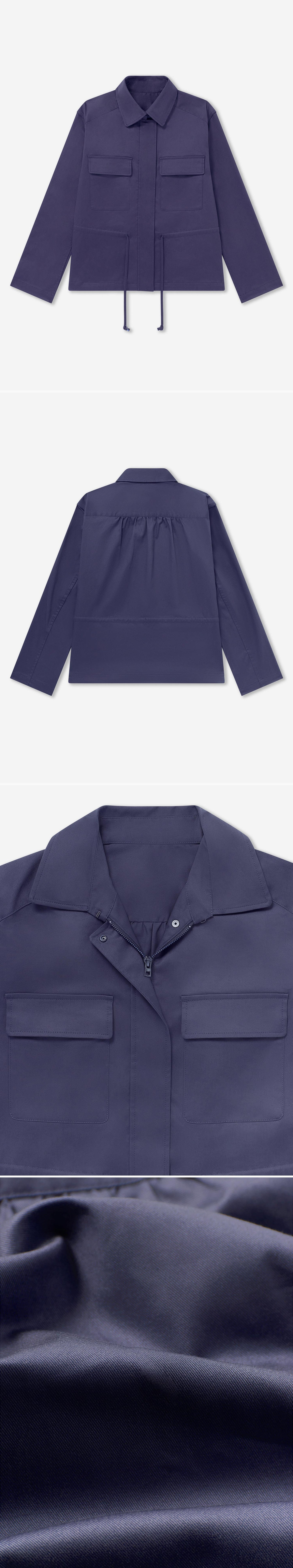 BLUE_JACKET - Flat Lay - 4 x Shots - Front + Back + Detail A + Detail C
