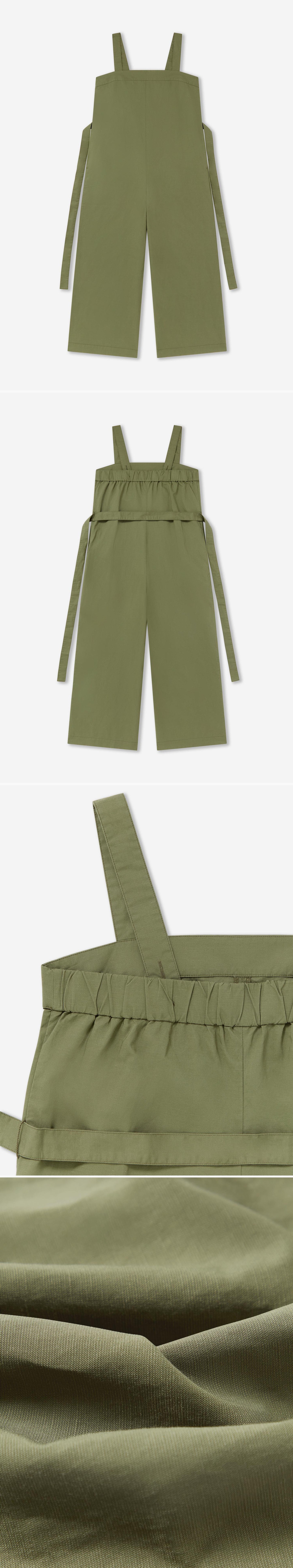GREEN_JUMPSUIT - Flat Lay - 4 x Shots - Front + Back + Detail A + Detail C
