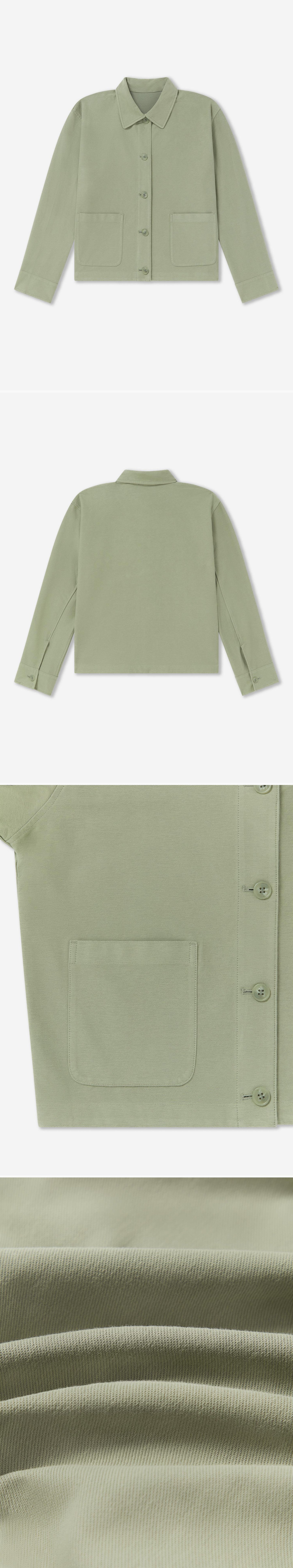 GREEN_OVERSHIRT - Flat Lay - 4 x Shots - Front + Back + Detail A + Detail C