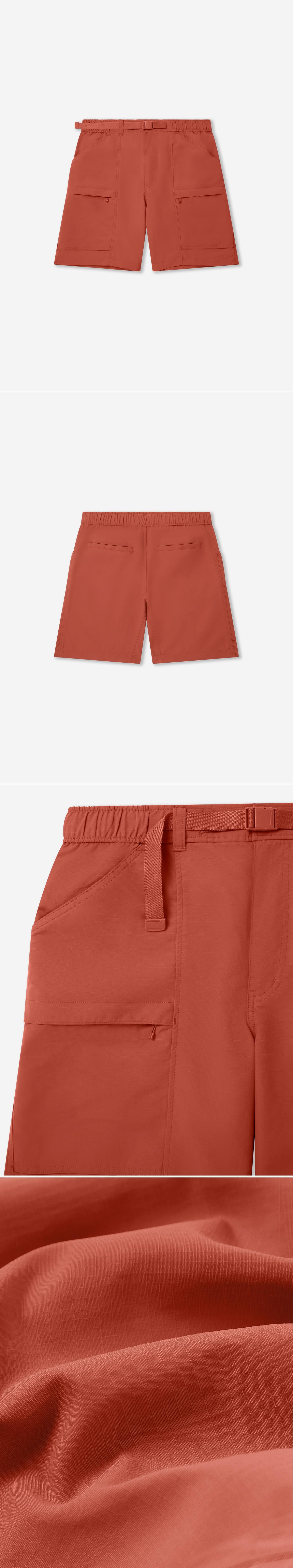 ORANGE_SHORT - Flat Lay - 4 x Shots - Front + Back + Detail A + Detail C