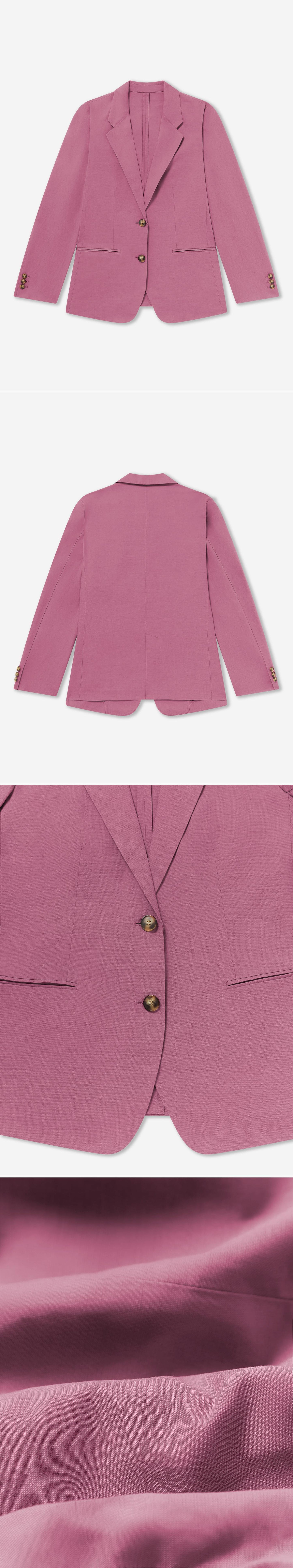 PINK_BLAZER - Flat Lay - 4 x Shots - Front + Back + Detail A + Detail C