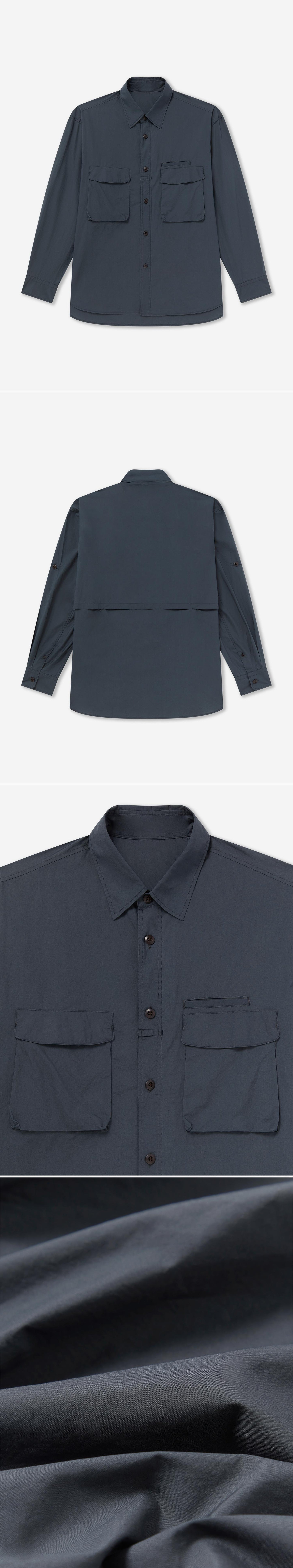 POCKET_SHIRT - Flat Lay - 4 x Shots - Front + Back + Detail A + Detail C