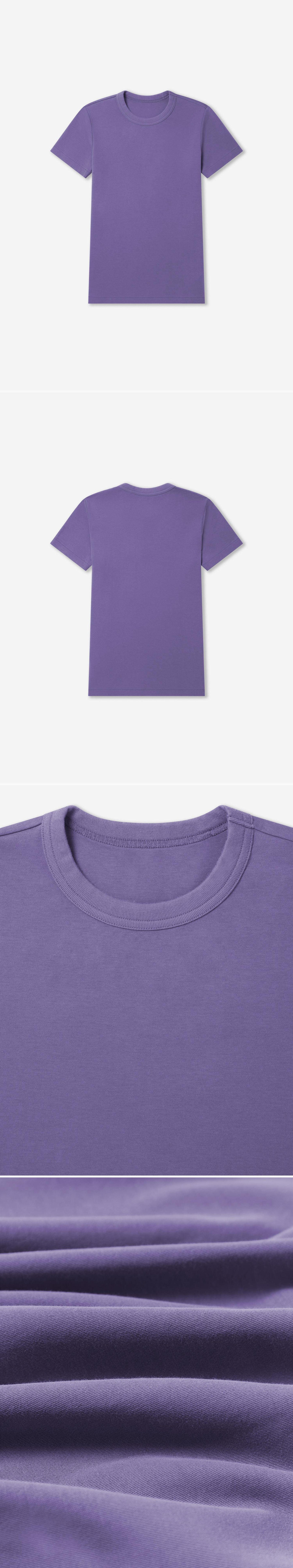PURPLE_TSHIRT - Flat Lay - 4 x Shots - Front + Back + Detail A + Detail C