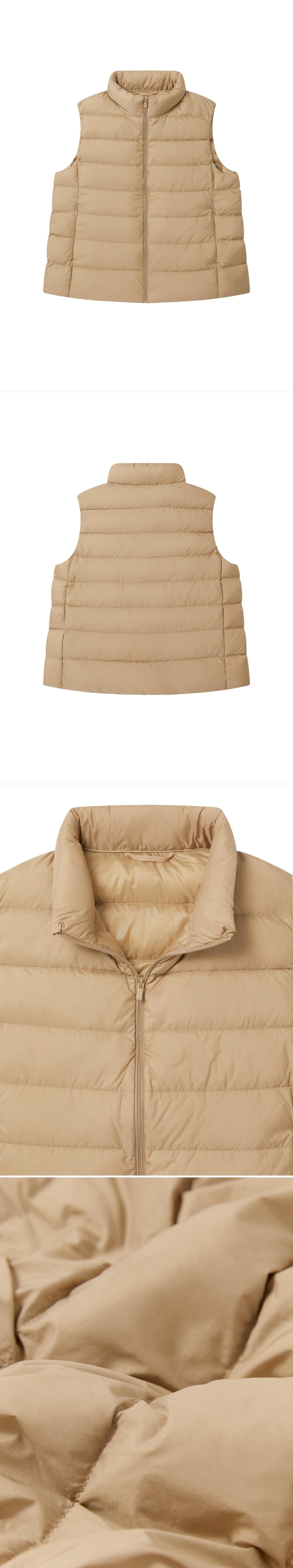 BEIGE_GILLET - Flat Lay - 4 x Shots - Front + Back + Detail A + Detail C