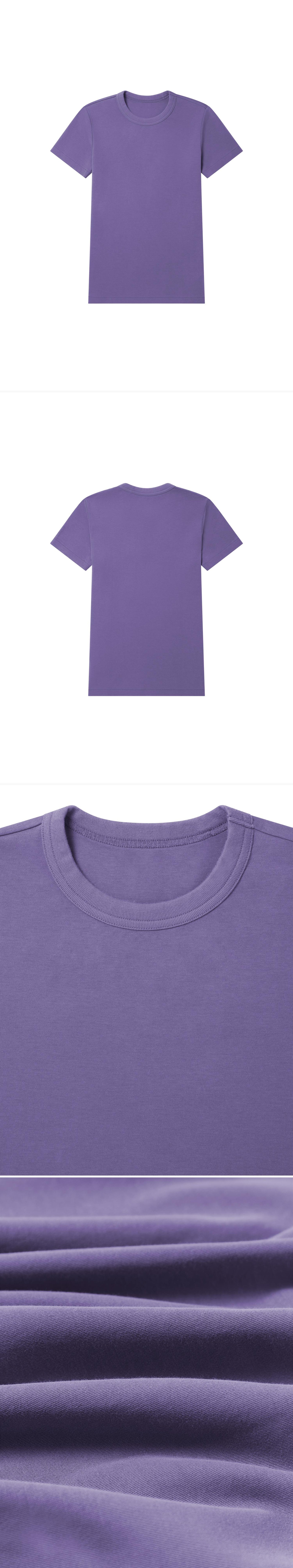 PURPLE_TSHIRT - Flat Lay - 4 x Shots - Front + Back + Detail A + Detail C
