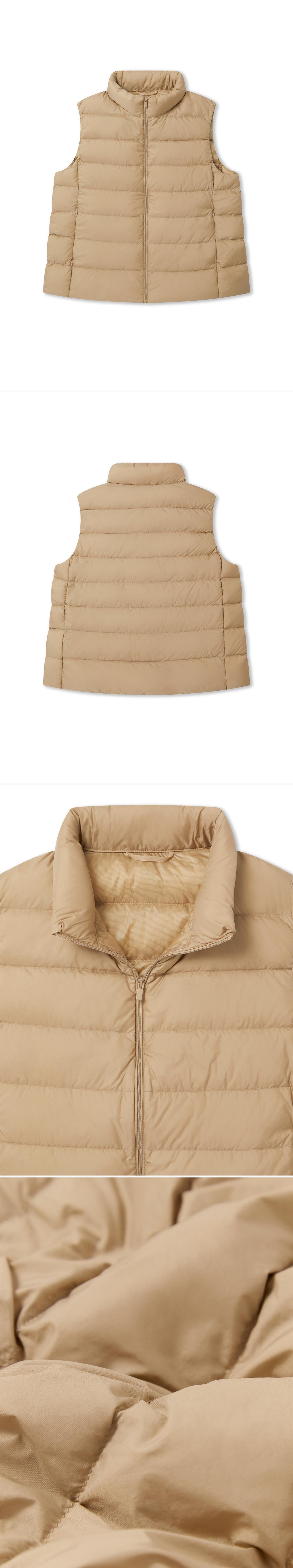 BEIGE_GILLET - Flat Lay - 4 x Shots - Front + Back + Detail A + Detail C