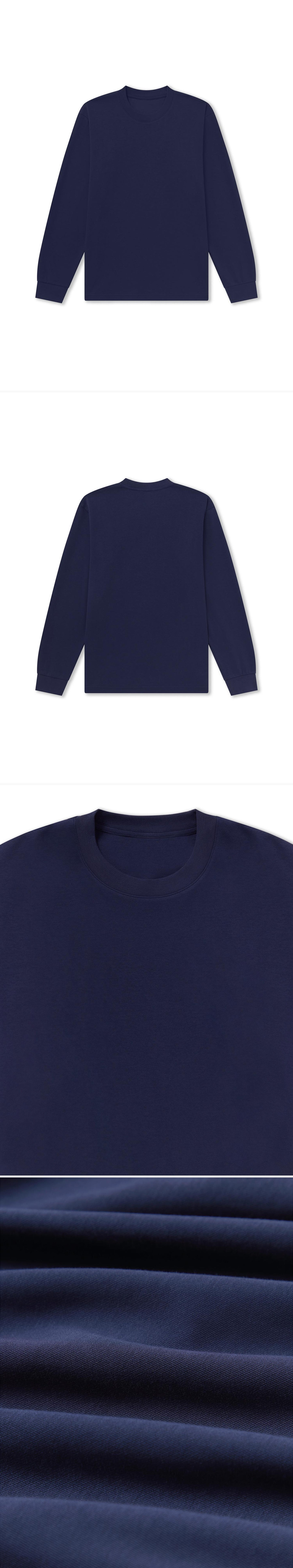 LS_NAVY_TEE - Flat Lay - 4 x Shots - Front + Back + Detail A + Detail C