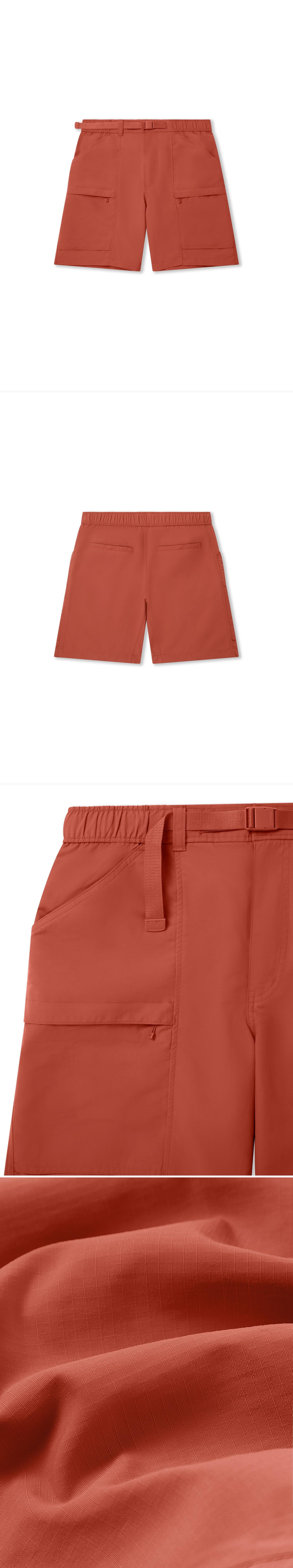 ORANGE_SHORT - Flat Lay - 4 x Shots - Front + Back + Detail A + Detail C