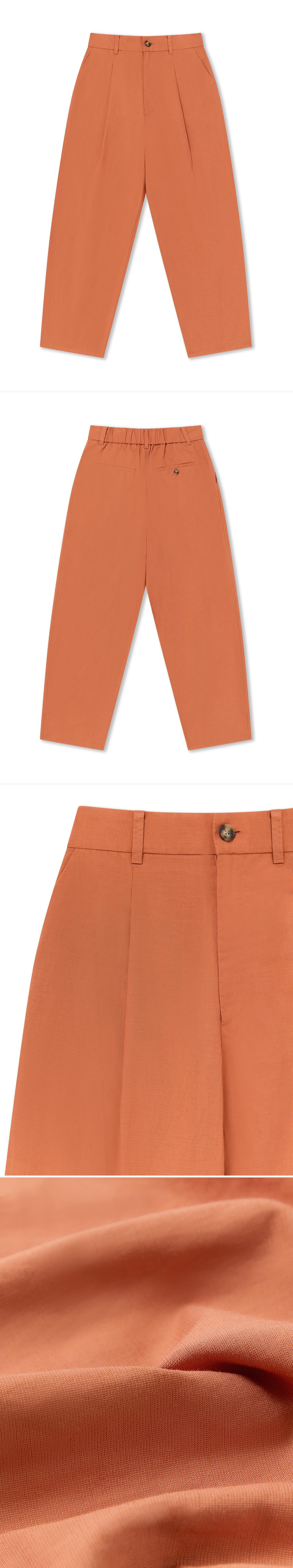 ORANGE_WIDELEG_TROUSER - Flat Lay - 4 x Shots - Front + Back + Detail A + Detail C