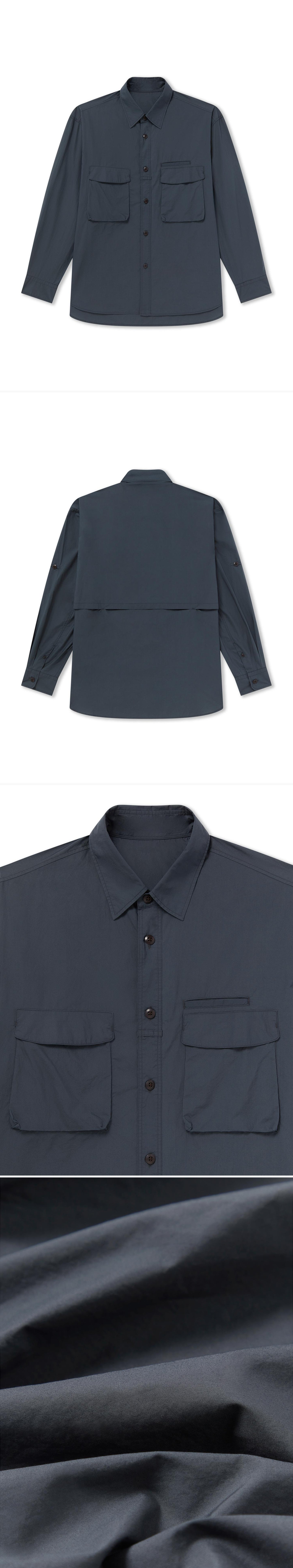 POCKET_SHIRT - Flat Lay - 4 x Shots - Front + Back + Detail A + Detail C