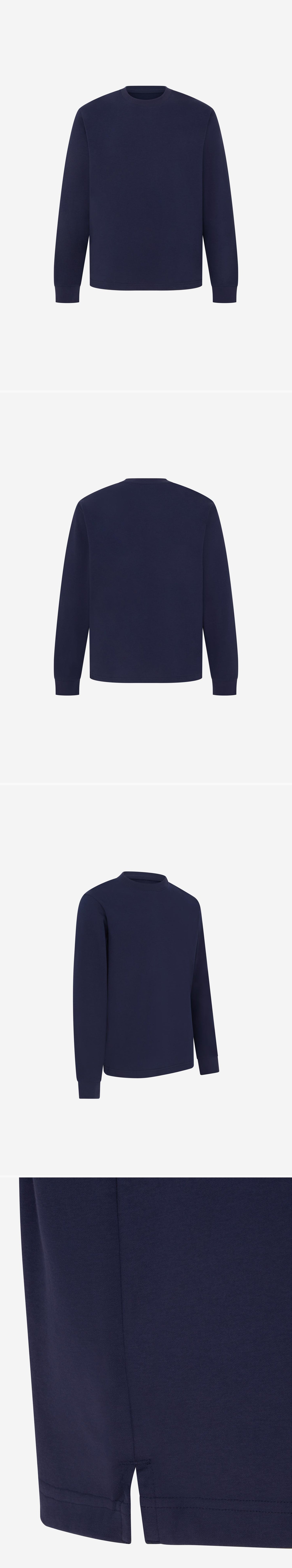 LS_NAVY_TEE - Mannequin - 4 x Shots - Front + Back + Angle + Detail B
