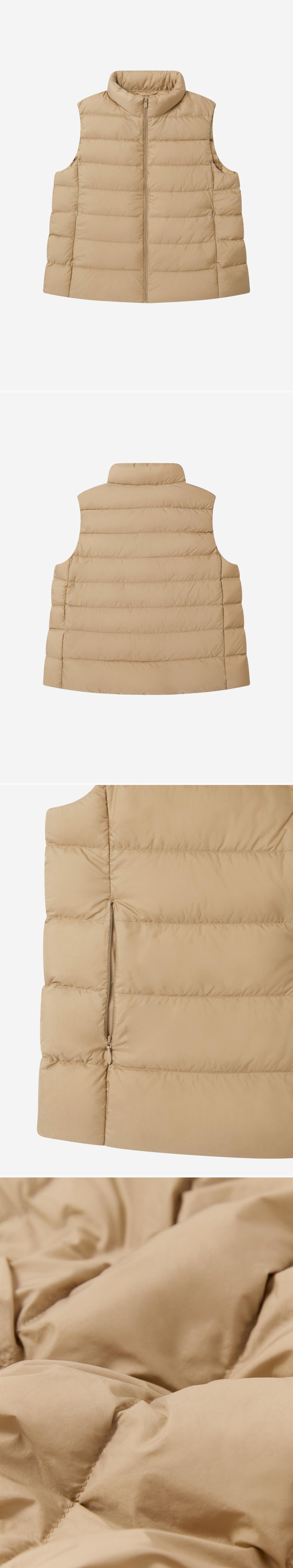 BEIGE_GILLET - Flat Lay - 4 x Shots - Front + Back + Detail B + Detail C
