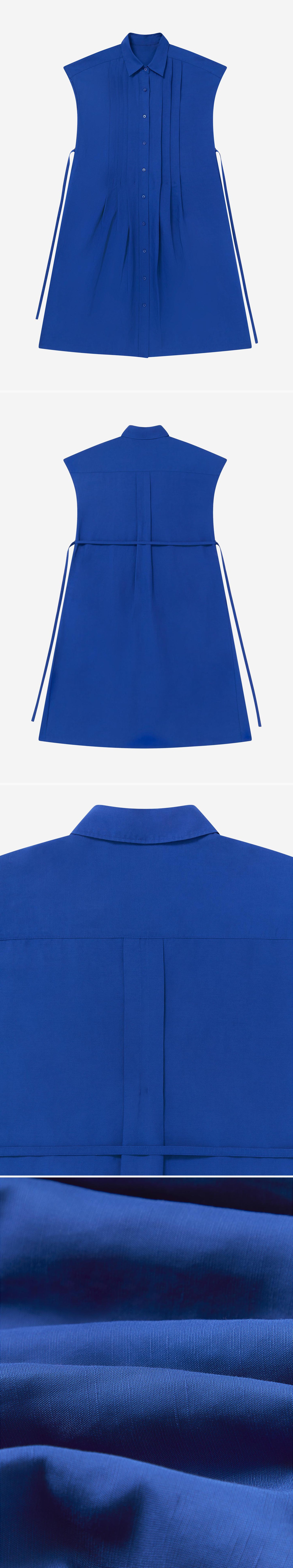 BLUE_DRESS - Flat Lay - 4 x Shots - Front + Back + Detail B + Detail C