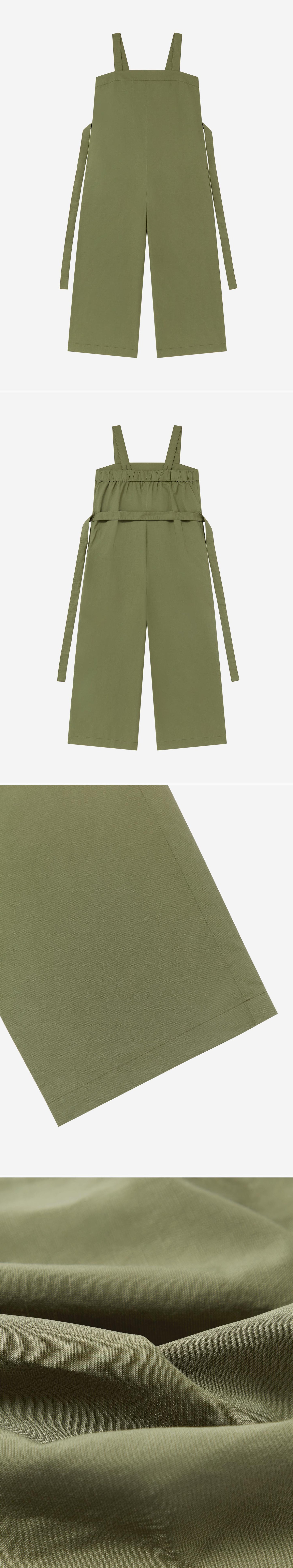 GREEN_JUMPSUIT - Flat Lay - 4 x Shots - Front + Back + Detail B + Detail C