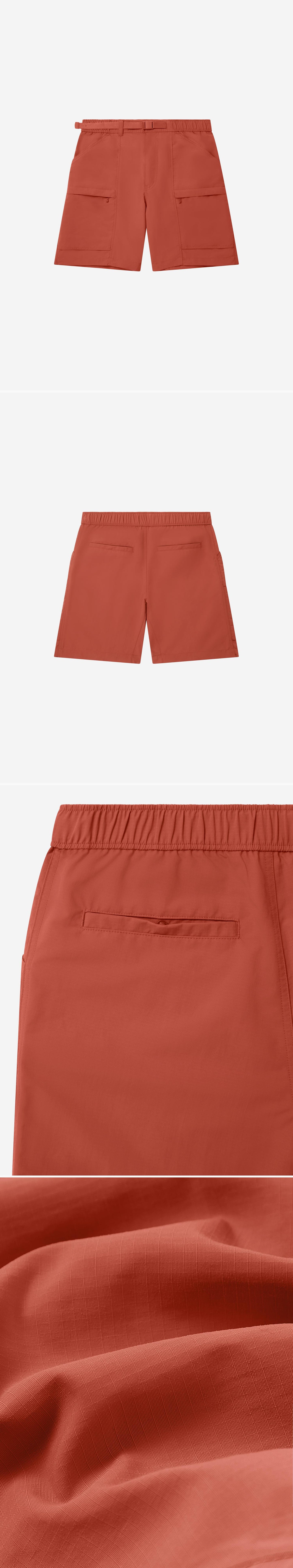 ORANGE_SHORT - Flat Lay - 4 x Shots - Front + Back + Detail B + Detail C