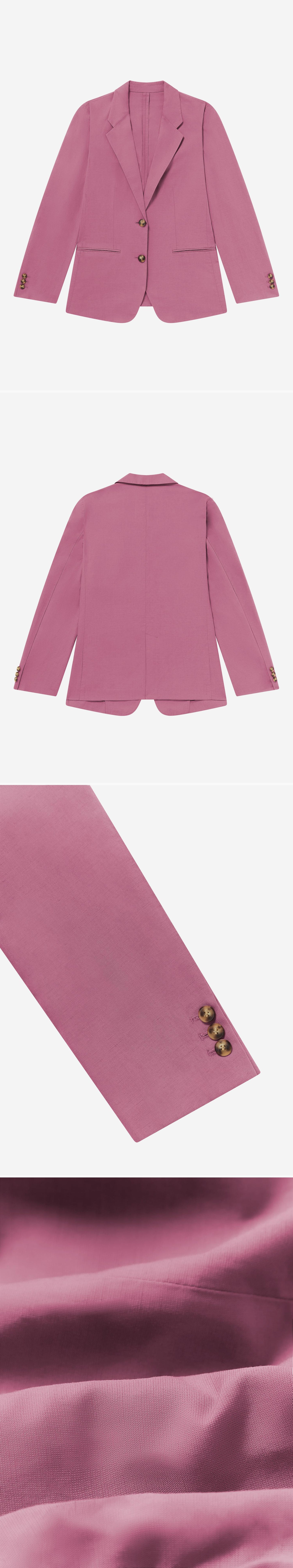 PINK_BLAZER - Flat Lay - 4 x Shots - Front + Back + Detail B + Detail C