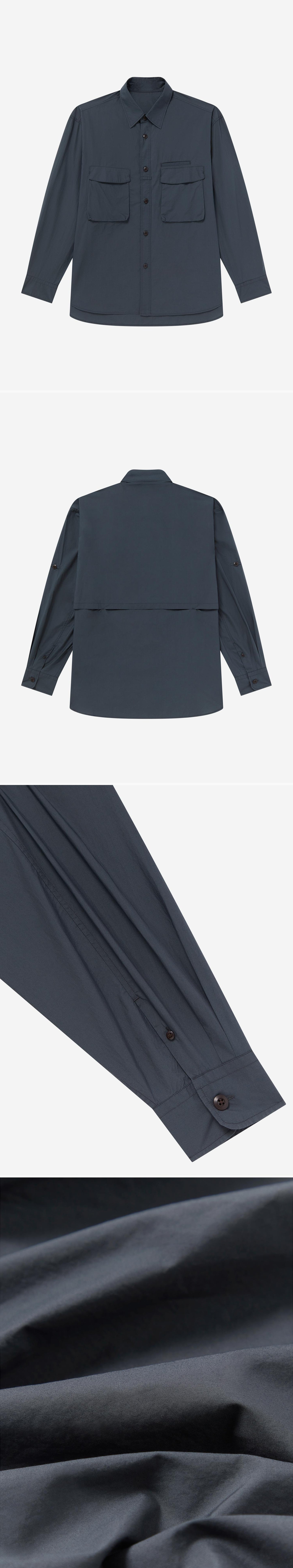 POCKET_SHIRT - Flat Lay - 4 x Shots - Front + Back + Detail B + Detail C