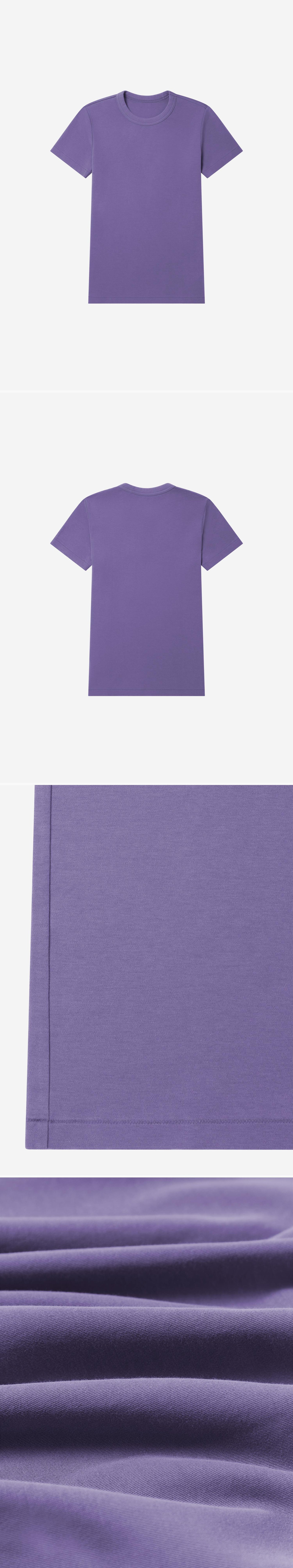 PURPLE_TSHIRT - Flat Lay - 4 x Shots - Front + Back + Detail B + Detail C