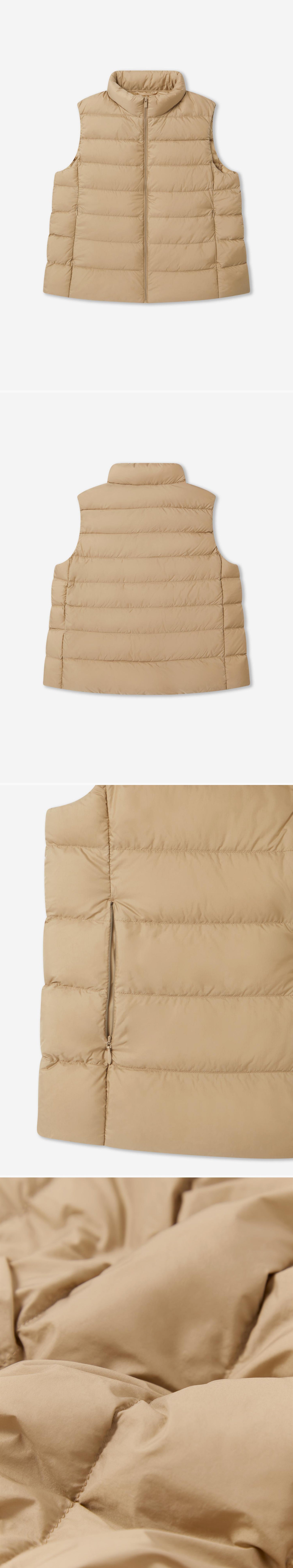 BEIGE_GILLET - Flat Lay - 4 x Shots - Front + Back + Detail B + Detail C