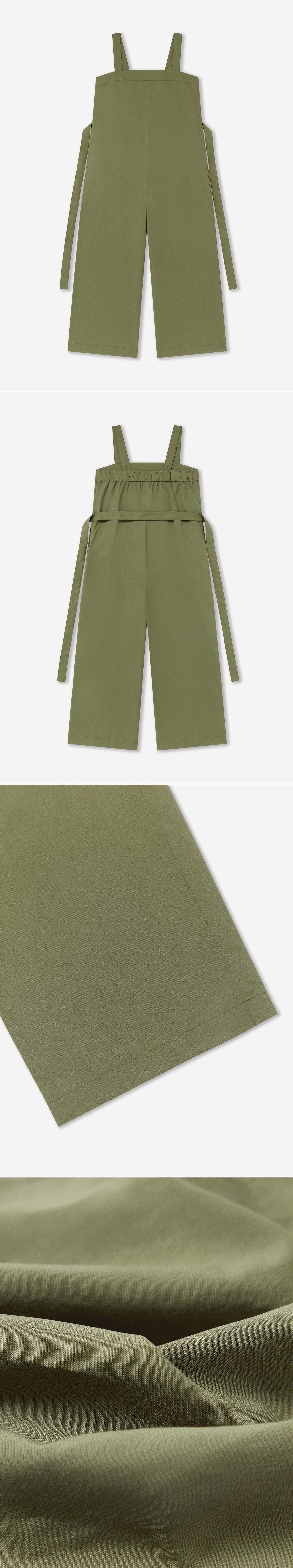 GREEN_JUMPSUIT - Flat Lay - 4 x Shots - Front + Back + Detail B + Detail C