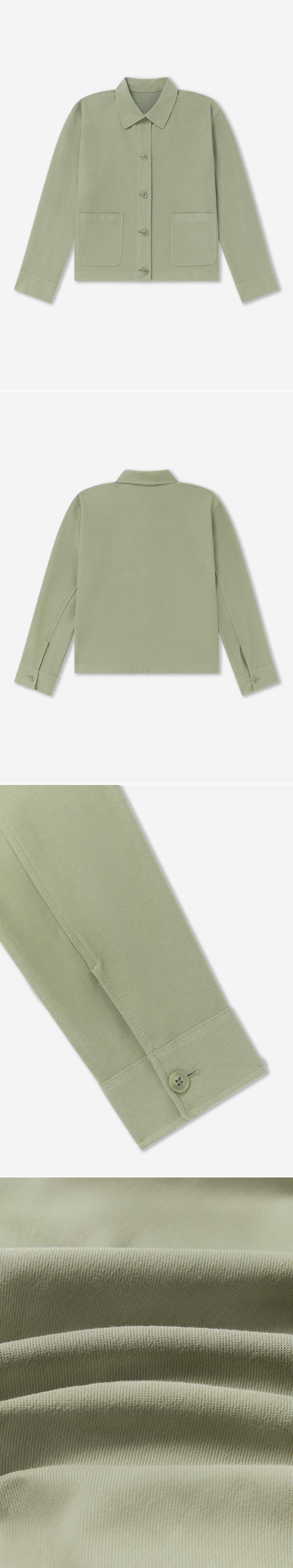GREEN_OVERSHIRT - Flat Lay - 4 x Shots - Front + Back + Detail B + Detail C