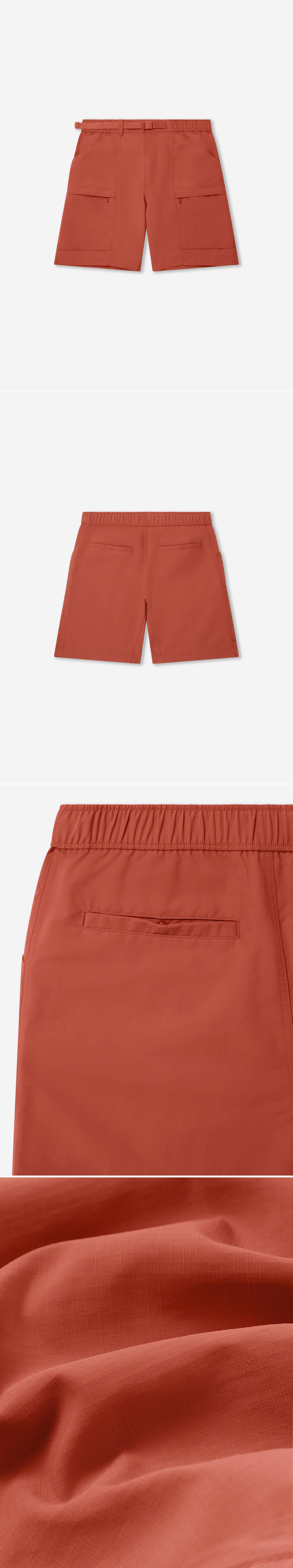 ORANGE_SHORT - Flat Lay - 4 x Shots - Front + Back + Detail B + Detail C
