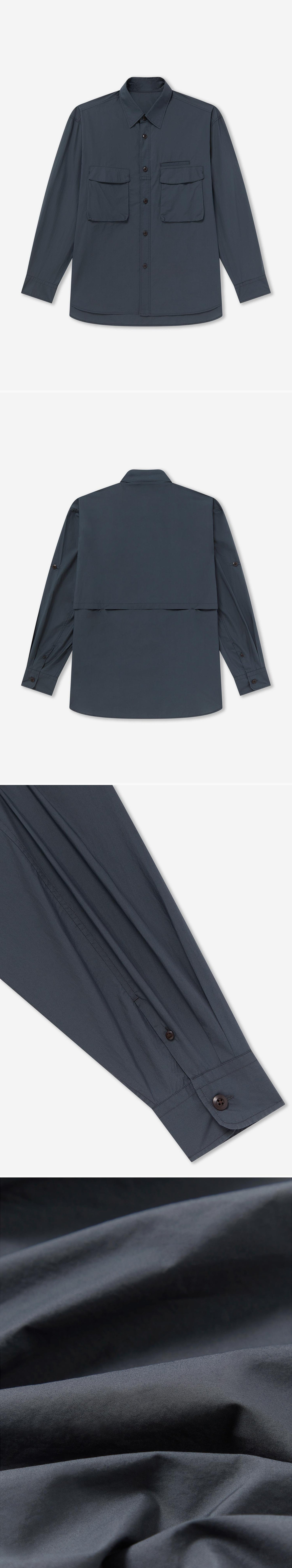 POCKET_SHIRT - Flat Lay - 4 x Shots - Front + Back + Detail B + Detail C