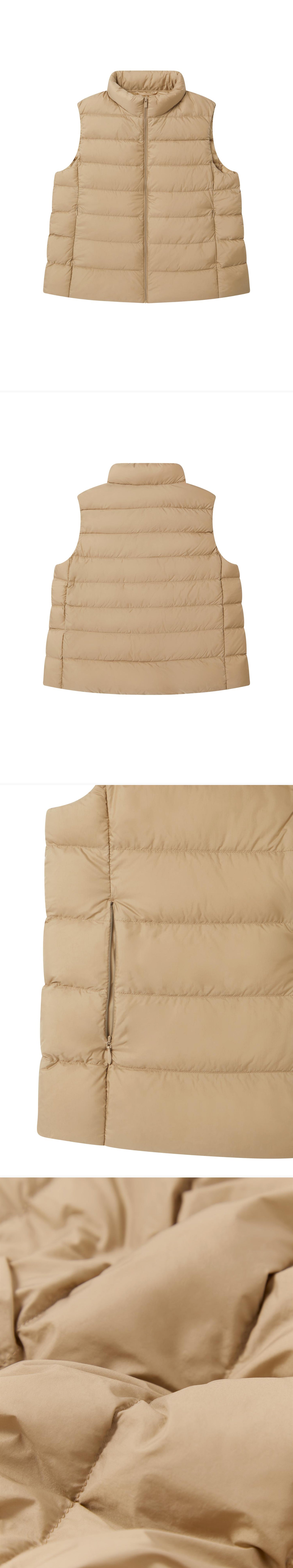 BEIGE_GILLET - Flat Lay - 4 x Shots - Front + Back + Detail B + Detail C