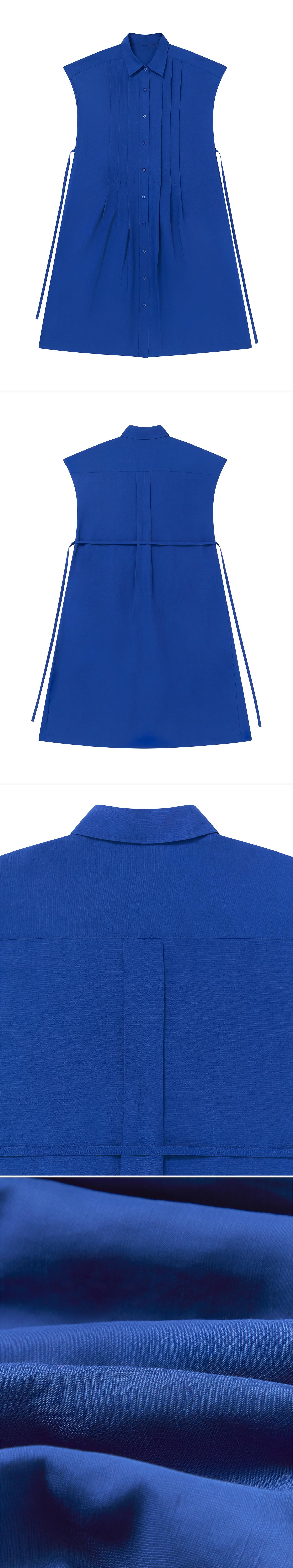 BLUE_DRESS - Flat Lay - 4 x Shots - Front + Back + Detail B + Detail C