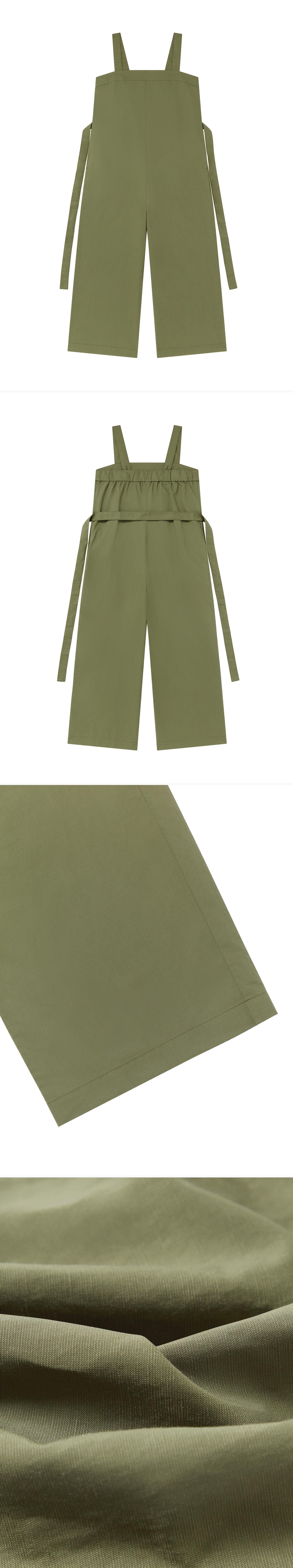 GREEN_JUMPSUIT - Flat Lay - 4 x Shots - Front + Back + Detail B + Detail C