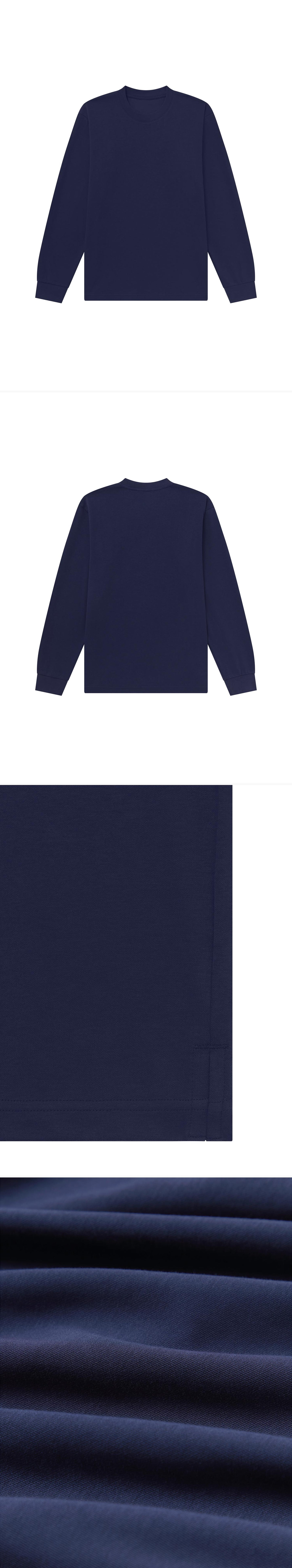 LS_NAVY_TEE - Flat Lay - 4 x Shots - Front + Back + Detail B + Detail C