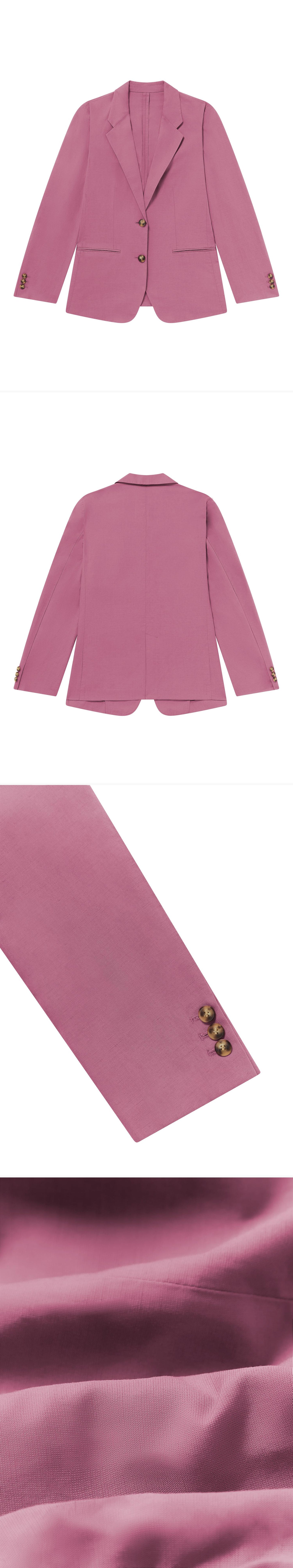 PINK_BLAZER - Flat Lay - 4 x Shots - Front + Back + Detail B + Detail C